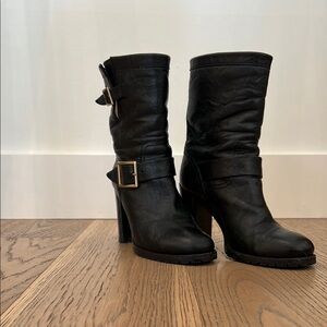 Jimmy Choo DART Black Heeled Biker Boots